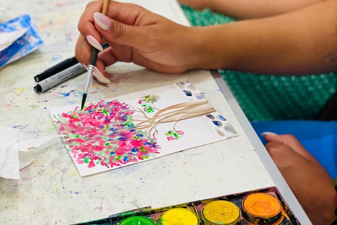 1 Hour Watercolor Workshop in Parikia Paros! - Waiting for paint to dry at Cecelia Art Paros