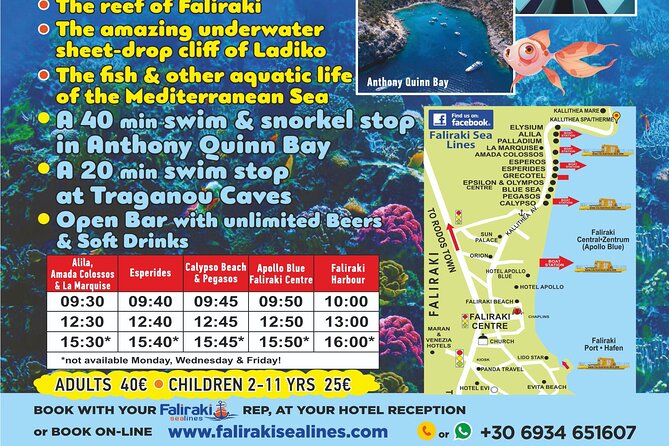 3 Hour Yellow Semi Submarine Swimming Cruise with Drinks Included! - Anthony Quinn Bay, the main swim stop