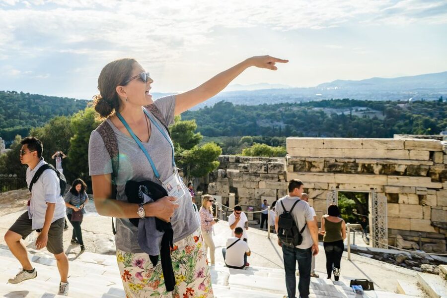 Acropolis: Acropolis and Parthenon Guided Walking Tour - Group pace, crowds, and the hearing devices