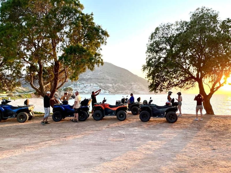 Agia Pelagia: Sunset or Morning Quad Tour & Ghost Town Visit - Riding the golden mountain tracks