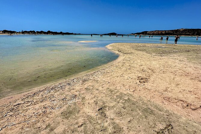 All Day Private Family Tour to Elafonisi Beach & Agia Sofia - Elafonisi Beach, clear water and crowded sand