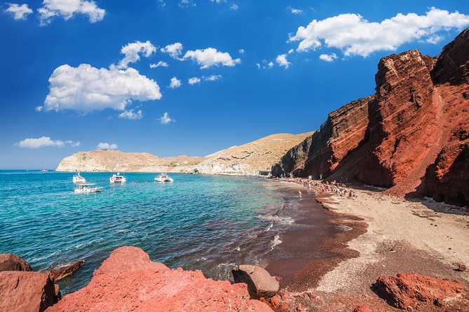 Archaeological Bus Tour To Akrotiri Excavations & Red Beach - The black sand beach brings a welcome pause