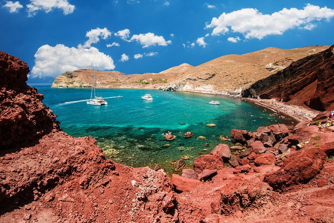 Archaeological Bus Tour To Akrotiri Excavations & Red Beach - Prophet Elias offers Santorini from above
