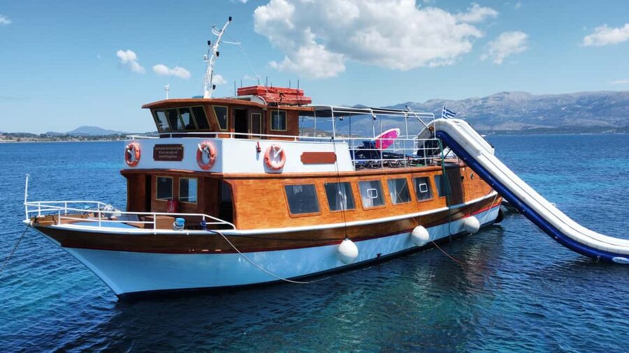 Argostoli: Full-Day Boat Cruise with Lunch - The waterslide, paddleboards, and swimming time