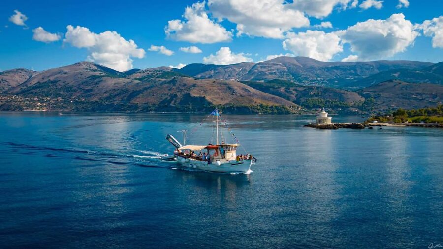 Argostoli: Full-Day Traditional Boat Cruise with Lunch - A boat made for swimming, eating, and relaxing