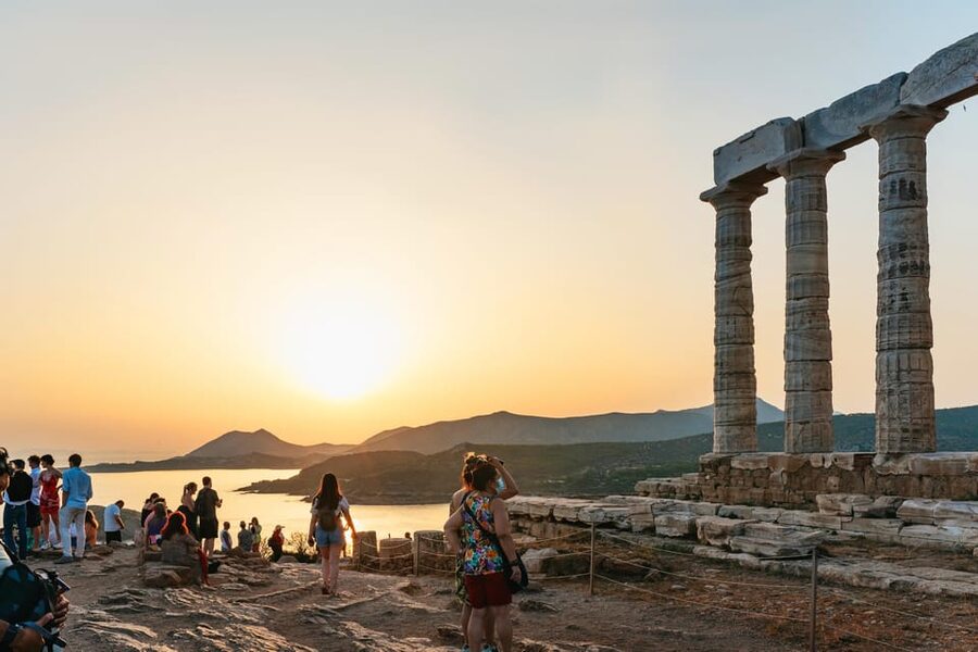 Athens: Cape Sounion & Poseidon Temple Sunset Half-Day Trip - Entering the Temple of Poseidon
