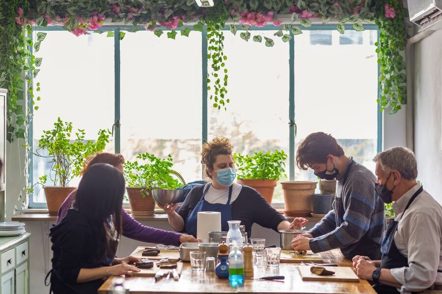Athens: Food Market Visit and Cooking Class with Wine - Cooking as a team, not a competition