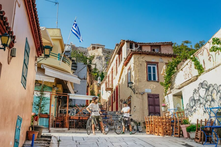 Athens: Old Town Highlights Guided E-Bike Tour - Monastiraki, the cathedral, and a pause in the center