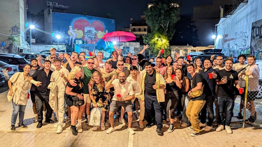 Athens Party Pub Crawl with Unlimited Drinks & Club Access - Moving through Athens nightlife in a group
