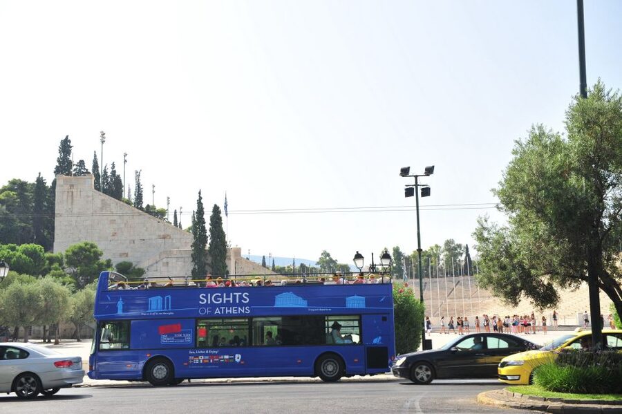 Athens, Piraeus, and Coastline: Blue Hop-On Hop-Off Bus - Yellow Line: from the city toward Glyfada