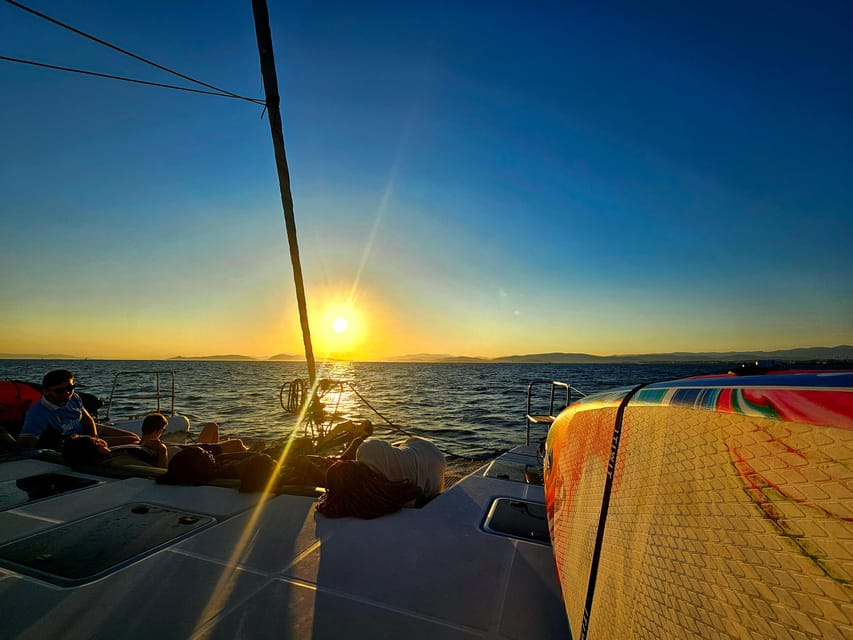 Athens: Riviera Catamaran Tour with Fresh Meal and Drinks - Hydrousa and the second anchorage near Voula