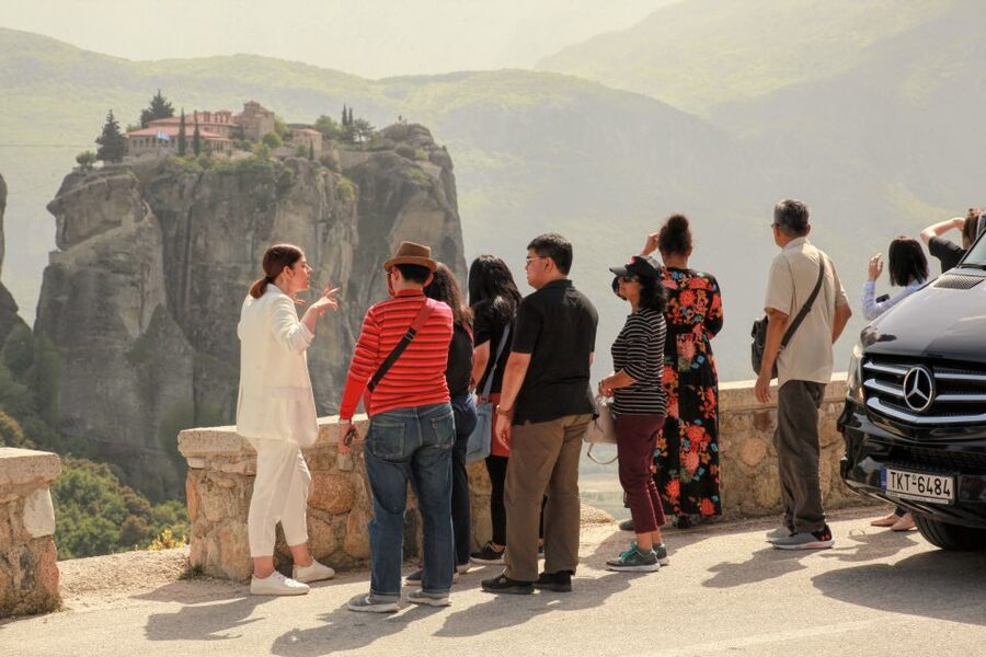 Athens to Meteora: Monasteries & Hidden Caves Bus Tour - Seeing all six monasteries from the road