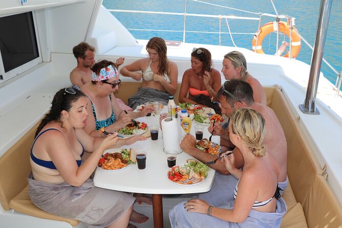 Catamaran Cruises Rhodes - 6 Hours Day Cruise ALL INCLUSIVE - A clean, comfortable catamaran without a party-boat feel