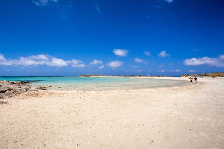 Chania: Elafonisi and Milia Mountain with Loungers and Lunch - Elafonisi Beach before the crowds