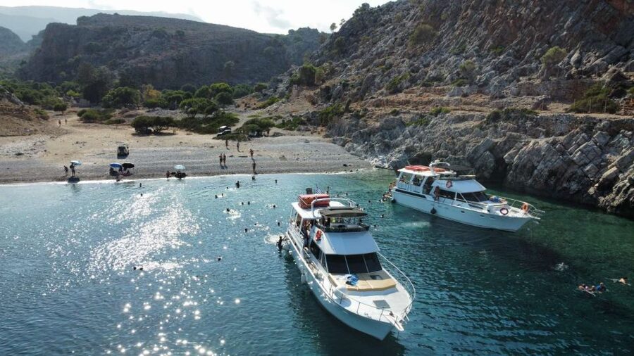 Chania: Menies Beach & Chironisia Bay Cruise with Snorkeling - Searching for the WWII cannon underwater