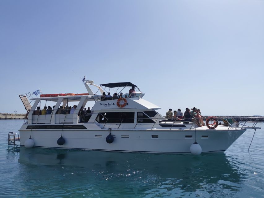 Chania: Menies Beach & Chironisia Bay Cruise with Snorkeling - What the boat provides during four hours