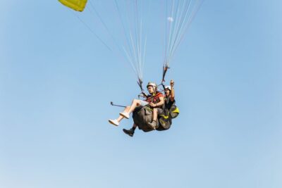 Tandem Paragliding Flight in Crete