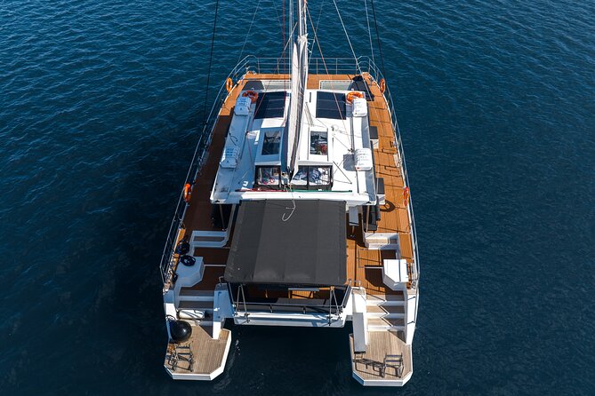 Comfort Max Catamaran Caldera Cruise with BBQ and Drinks - A five-hour view of Santorini from sea level