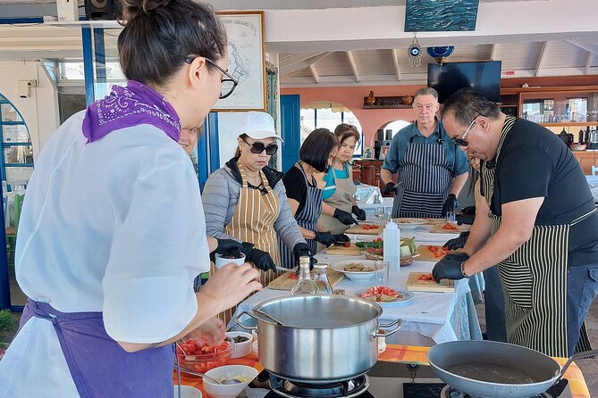 Cooking Class and Wine Tasting in Santorini - Cooking four Greek dishes with seasonal ingredients