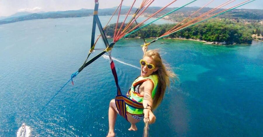 Corfu: Parasailing Adventure Near Corfu Town - Flying above Dassia’s turquoise water