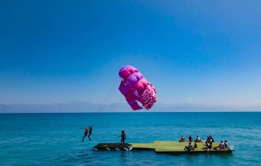 Corfu: Parasailing Experience for 2 in Sidari - Leaving Sidari Harbour by speedboat