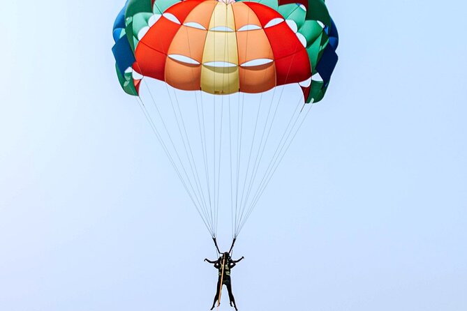 Corfu Parasailing - Fly High in the Sky - Getting fitted with the harness and lifejacket
