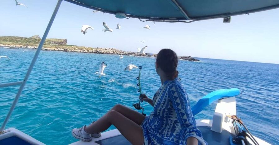 Crete: Fishing & Swimming Boat Cruise with Lunch & Drinks - Leaving Elounda for a day on the Sea of Crete