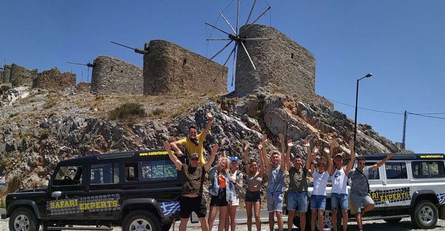 Crete: Lasithi Plateau and Cave of Zeus Off-Road Safari Tour - Krasi combines lunch, fountains, and ancient trees