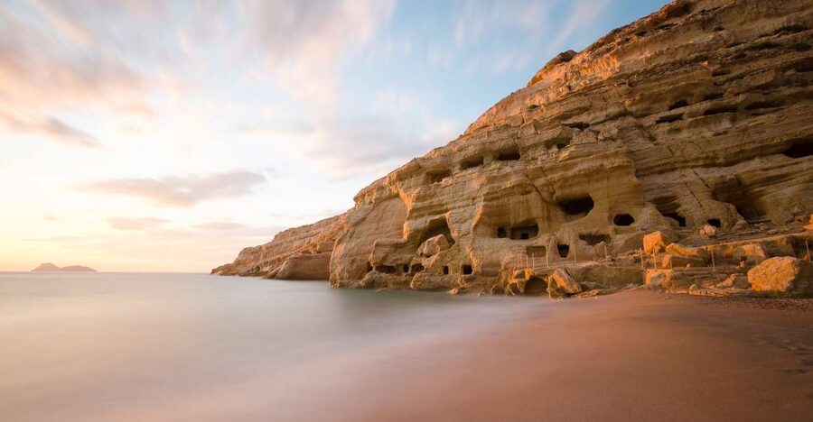 Crete: Matala Beach and Hippie caves, Red beach - The drive toward the Libyan Sea