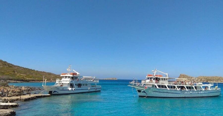 Crete: Mirabello Bay Cruise with Onboard Cocktail - Kolokytha Beach and the first long swim
