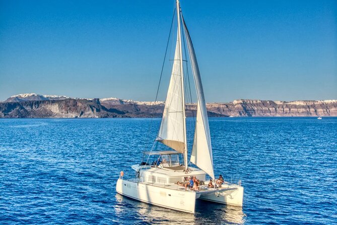 Deluxe Santorini Sailing with BBQ and Drinks Shared Tour - Lighthouse and Indian Head Mountain by catamaran