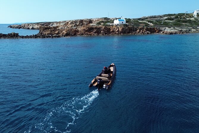 Discover Hidden Gems around Paros | Private Boat Tour - The Antiparos-Fera Canal sandbar