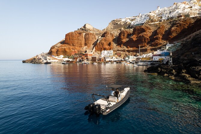 Exclusive cruise experience in Santorini - Food, drinks, snorkeling, and comfort