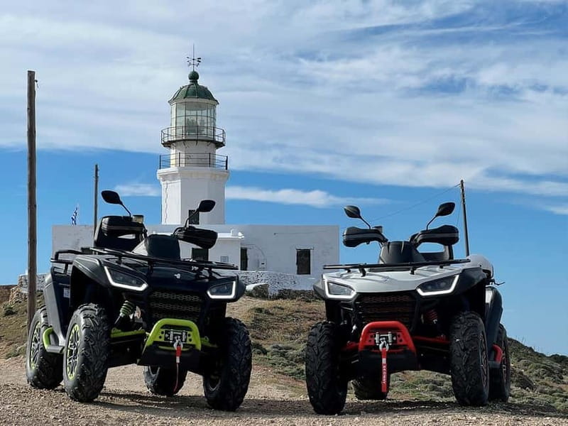 Explore Mykonos Island with a 650cc ATV / QUAD Tour - Spilia Agia Anna and the island’s quieter side