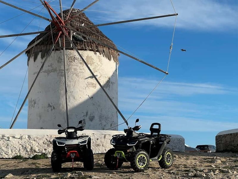 Explore Mykonos Island with a 650cc ATV / QUAD Tour - The Old Port and the first look at Mykonos