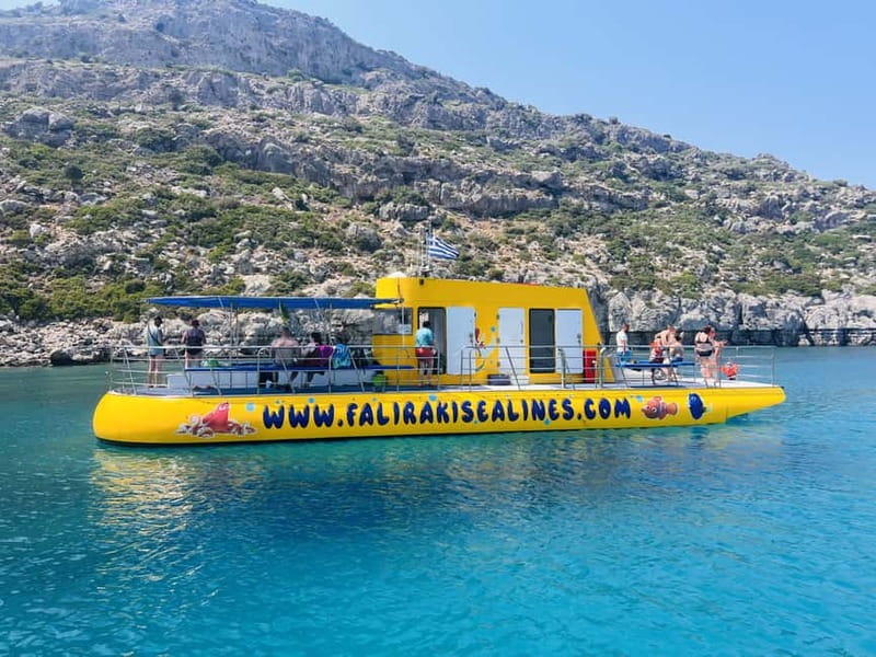 Faliraki: Yellow Sub Cruise to Anthony Quinn Bay & the Caves - Getting to the red beach steps in Faliraki