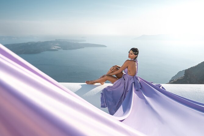 Flying Dress Photoshoot in Santorini by Flying Dress Photo © - Walking through Imerovigli for several backdrops