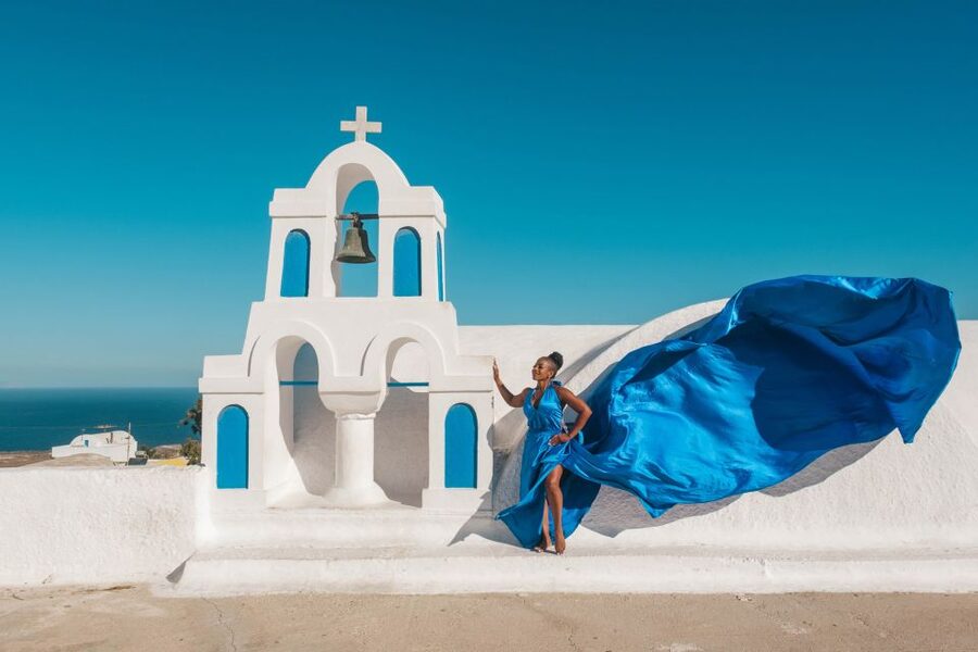 Flying Dress Santorini Photoshoot - Price, dress rental, and overall value