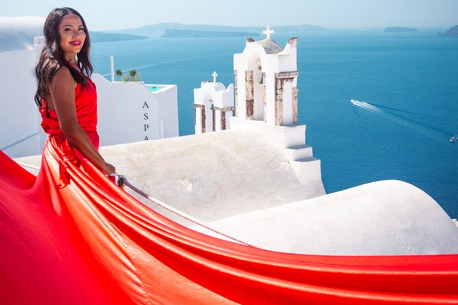 Flying Dress Santorini Photoshoot - Oia’s marble lanes and the first photographs