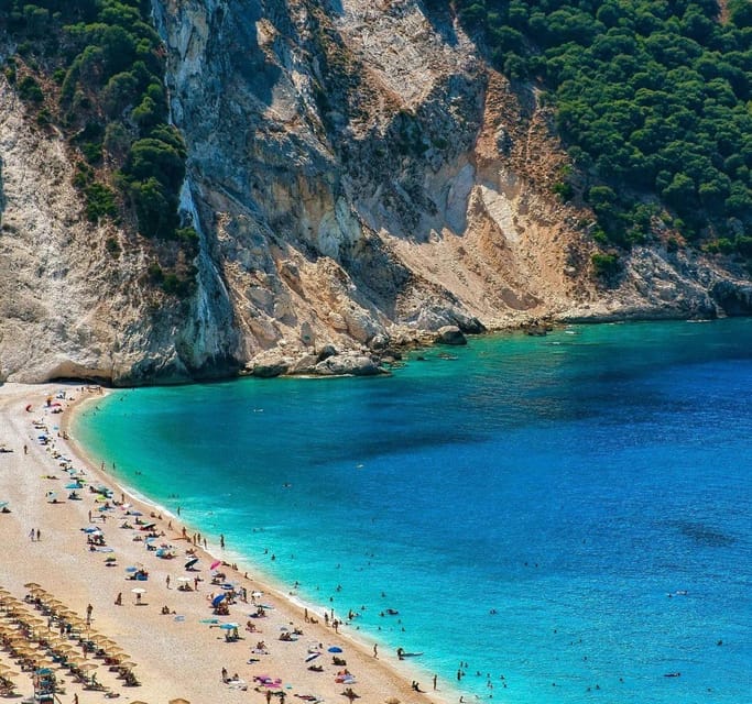 From Argostoli: Melissani Lake and Myrtos Beach Tour - Entering Melissani Lake by shared rowboat