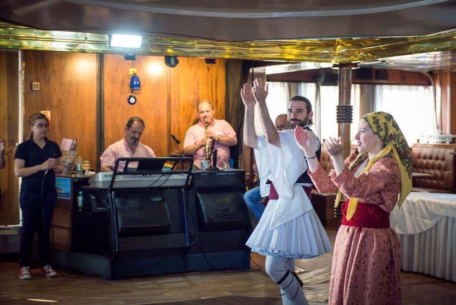 From Athens: Day Cruise to Hydra, Poros & Aegina with Lunch - Lunch, bars, and Greek music