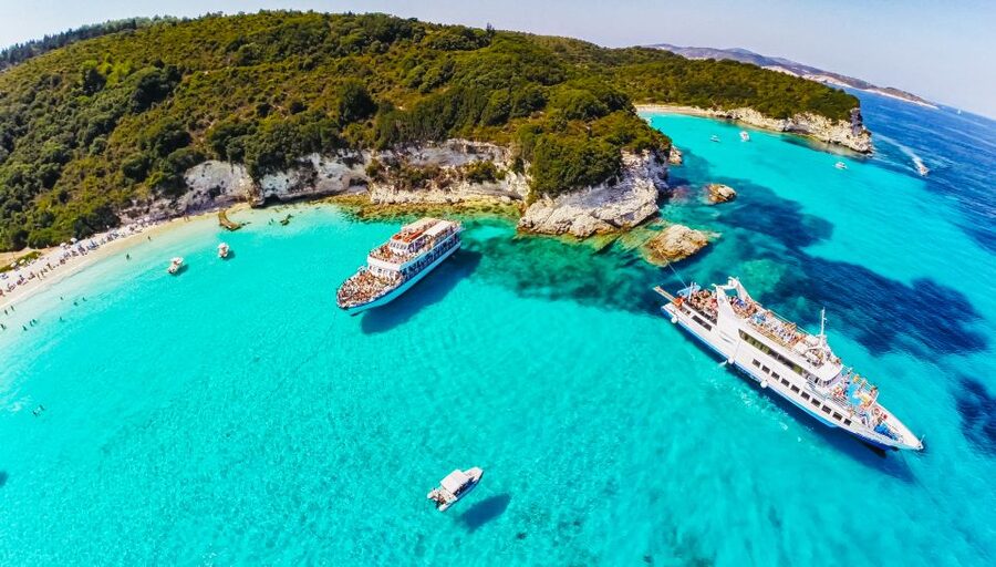 From Corfu: Day Cruise to Paxos, Antipaxos, and Blue Caves - Paxos Blue Caves from the boat