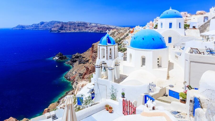 From Heraklion/Crete: Santorini Island Guided Day Trip - Fira, two hours on the cliff edge
