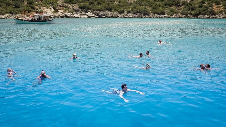 From Heraklion: Elounda, Kolokitha, and Spinalonga Boat Trip - Skistra Beach brings the first real swim