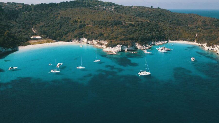 From Lefkimmi: Paxos, Antipaxos & Blue Caves Speedboat Tour - Antipaxos for swimming and snorkeling