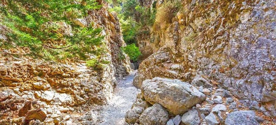 From Rethymno: Imbros Gorge & Libyan Guided Sea Tour - Walking through the 8-kilometer Imbros Gorge