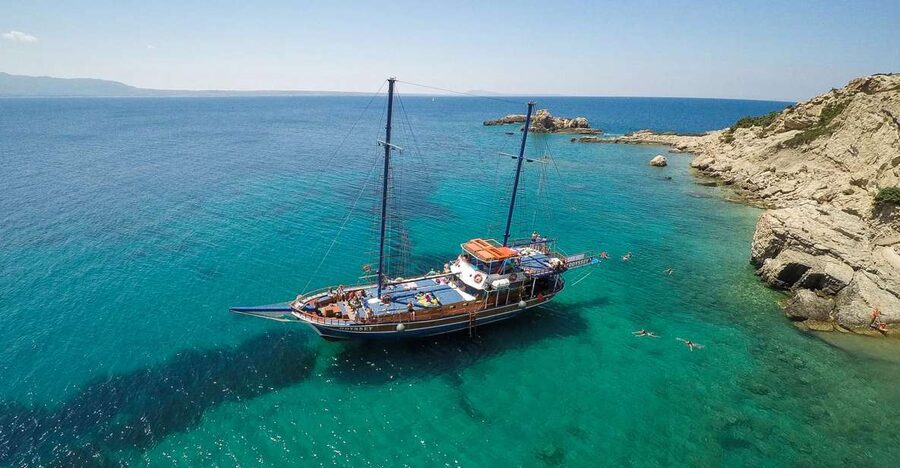 From the Port of Kos: Full Day Boat Cruise to 3 Islands - Pserimos, the final island stop