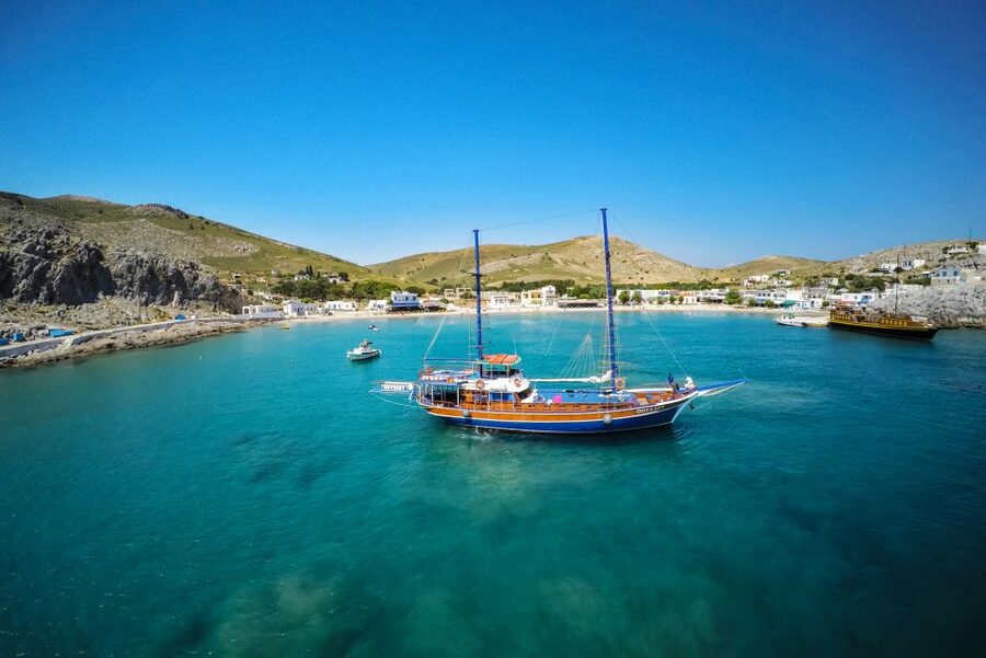 From the Port of Kos: Full Day Boat Cruise to 3 Islands - The crew, music, and onboard mood
