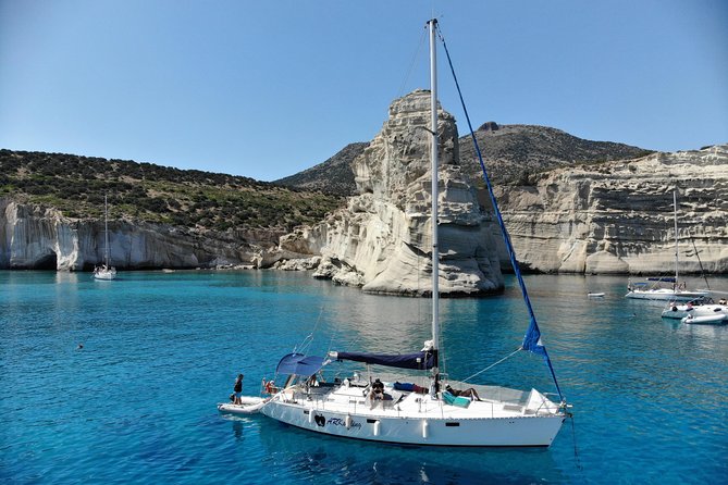 Full day sailing cruise on the West side of Milos island - Agathia Beach and the first swim