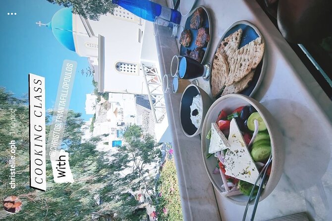 Greek Cuisine Cooking Class in Santorini with Recipes and Wine - The kitchen setup and the hands-on question